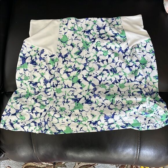 PGA Tour White and Blue-Green Patterned Mini Skirt - Picture 1 of 5